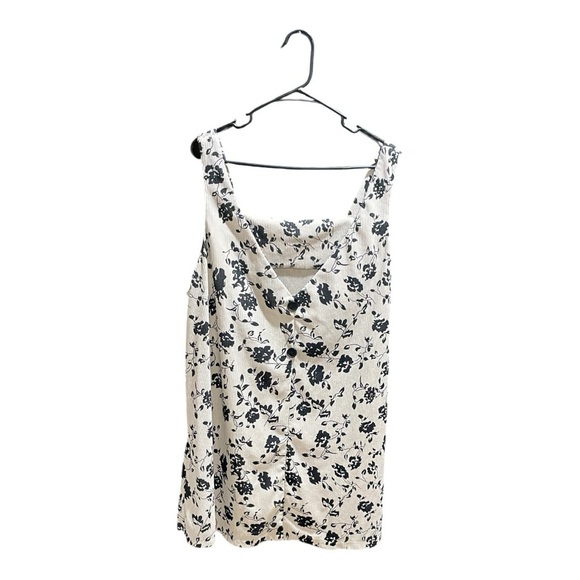 SHEIN Black and Cream Floral jumper Dress - Picture 3 of 6
